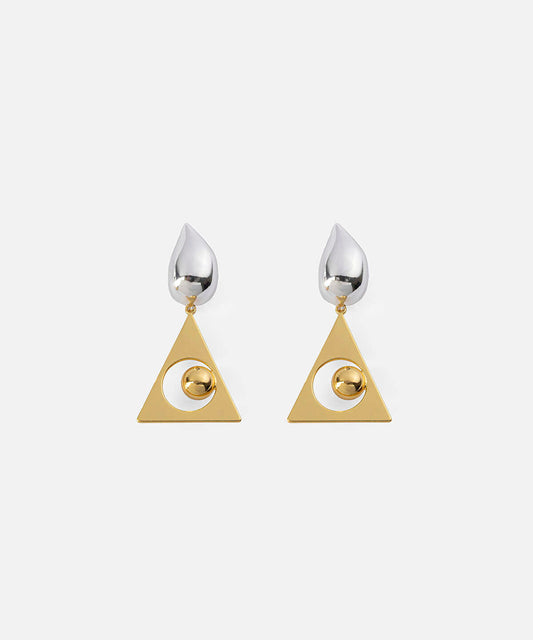 Combined Two-Tone Earrings