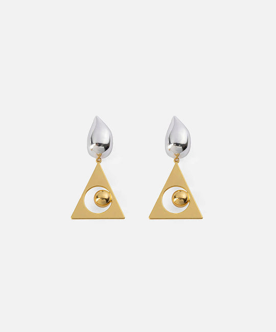 Combined Two-Tone Earrings