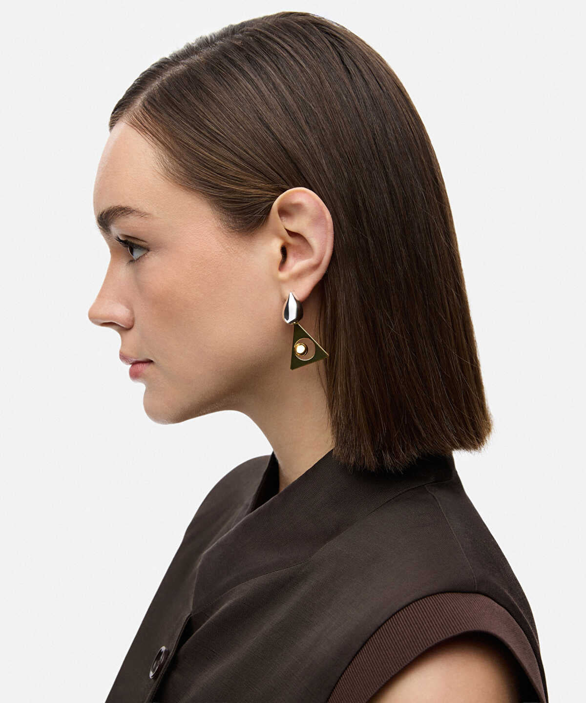 Zoomed Combined Two-Tone Earrings