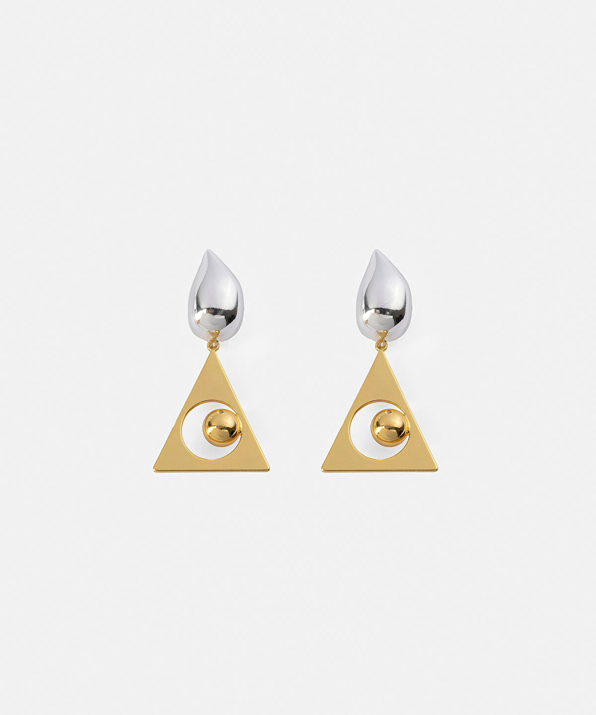 Combined Two-Tone Earrings
