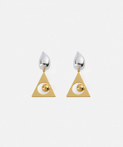 Combined Two-Tone Earrings