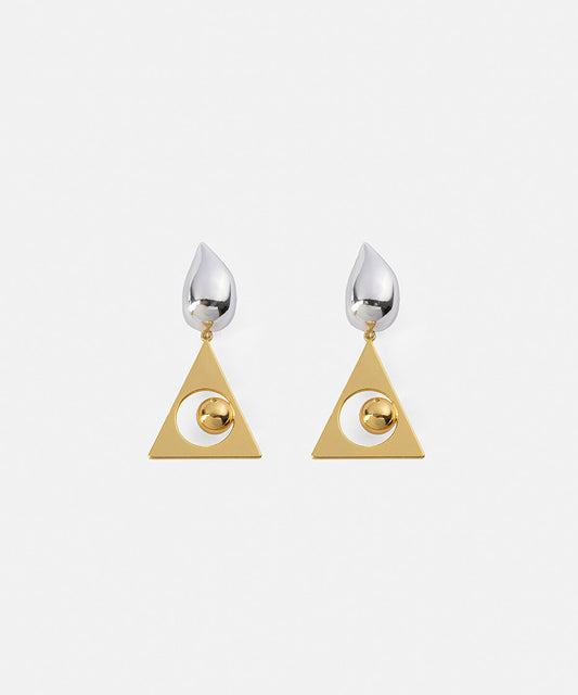 Combined Two-Tone Earrings