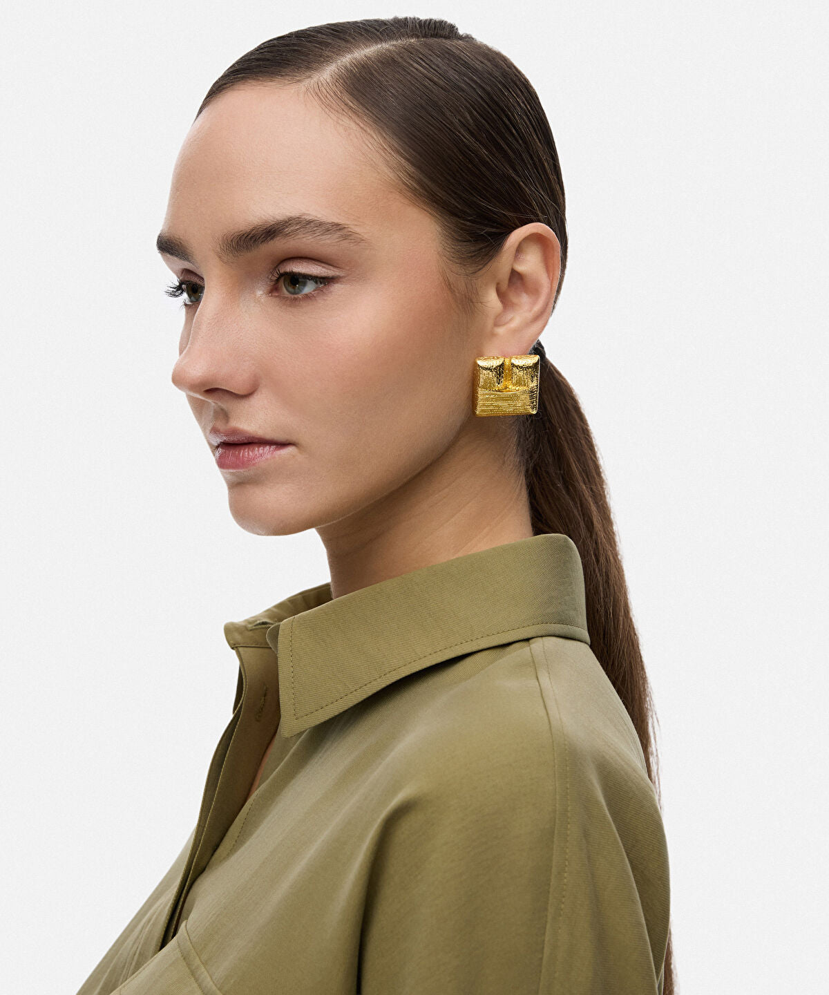 Zoomed Textured Metal Earrings