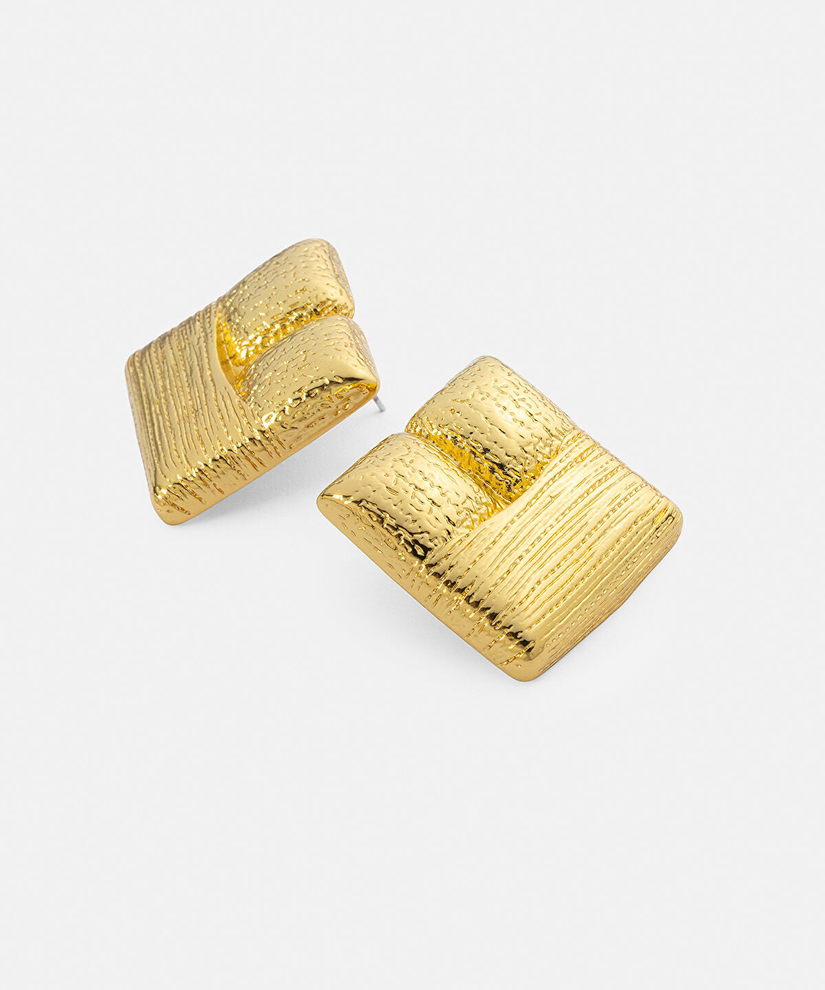Zoomed Textured Metal Earrings