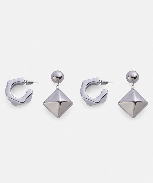 Pack of Two Combined Earrings