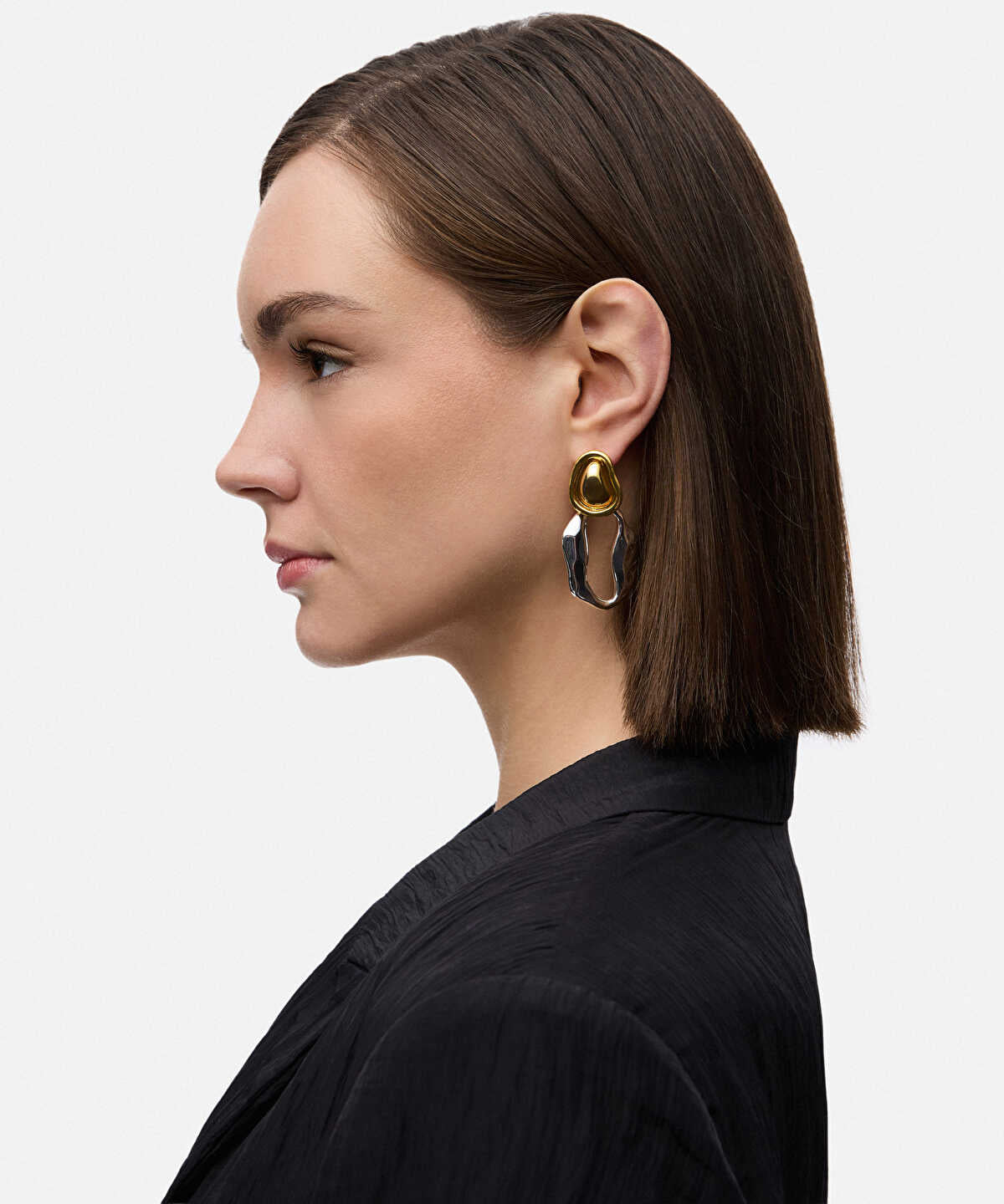 Zoomed Two-Tone Earrings