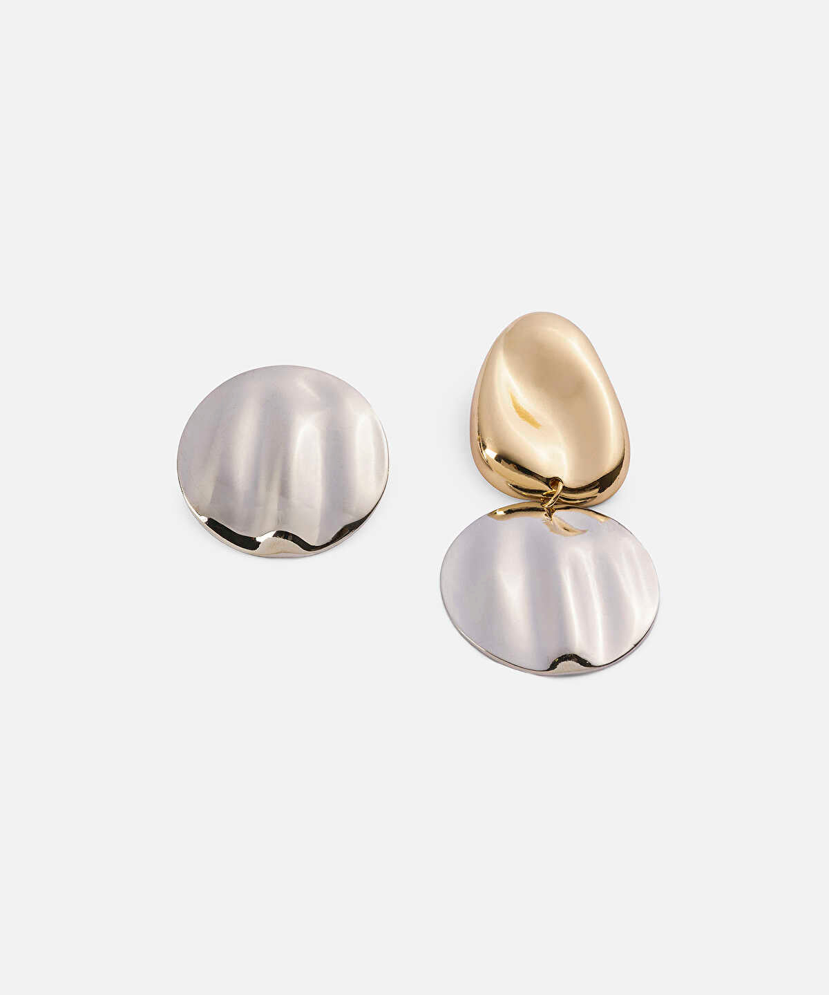 Zoomed Two-Tone Asymmetrical Earrings