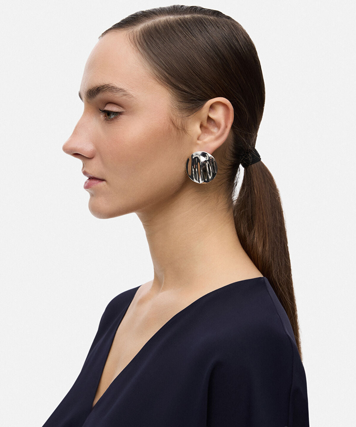 Zoomed Two-Tone Asymmetrical Earrings
