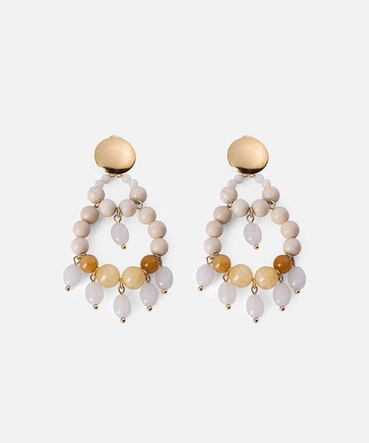 Mixed-Bead Dangle Earrings