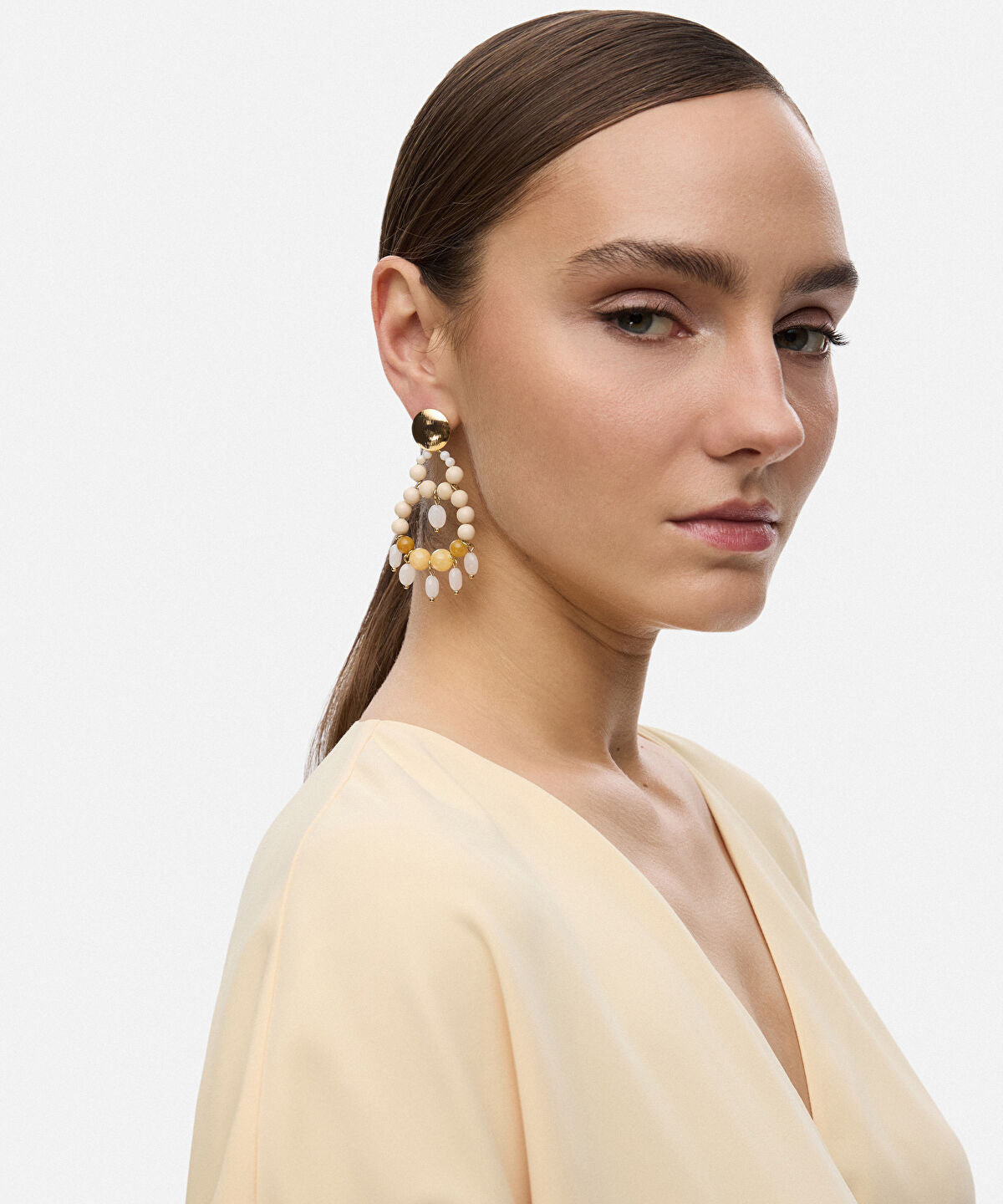 Zoomed Mixed-Bead Dangle Earrings