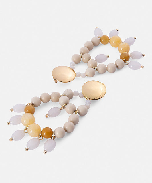 Mixed-Bead Dangle Earrings