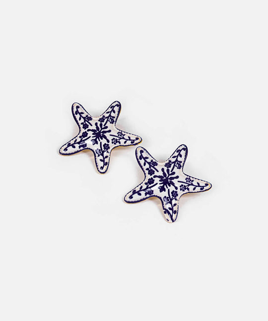 Patterned Starfish Earrings