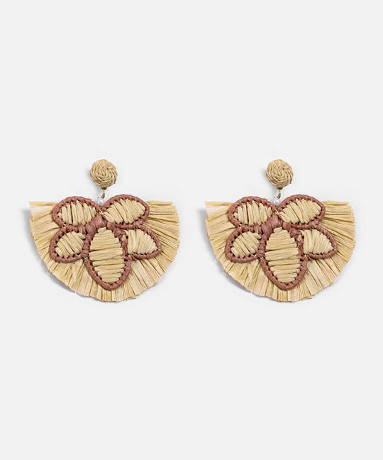 Floral Raffia Earrings