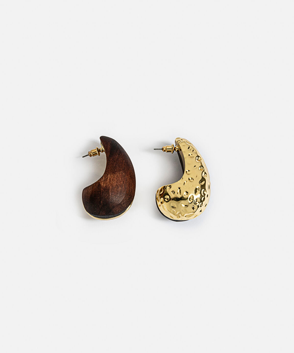 Zoomed Textured Wood Element Earrings