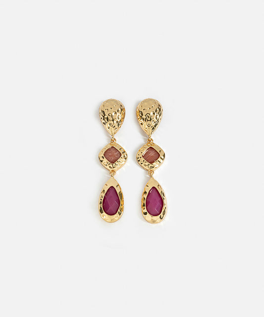 Acrylic Detail Textured Earrings