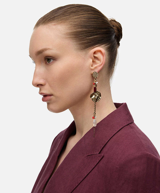Mixed Beaded Dangle Earrings