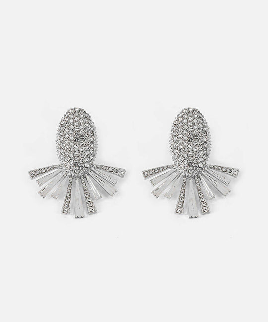 Rhinestone Metal Earrings