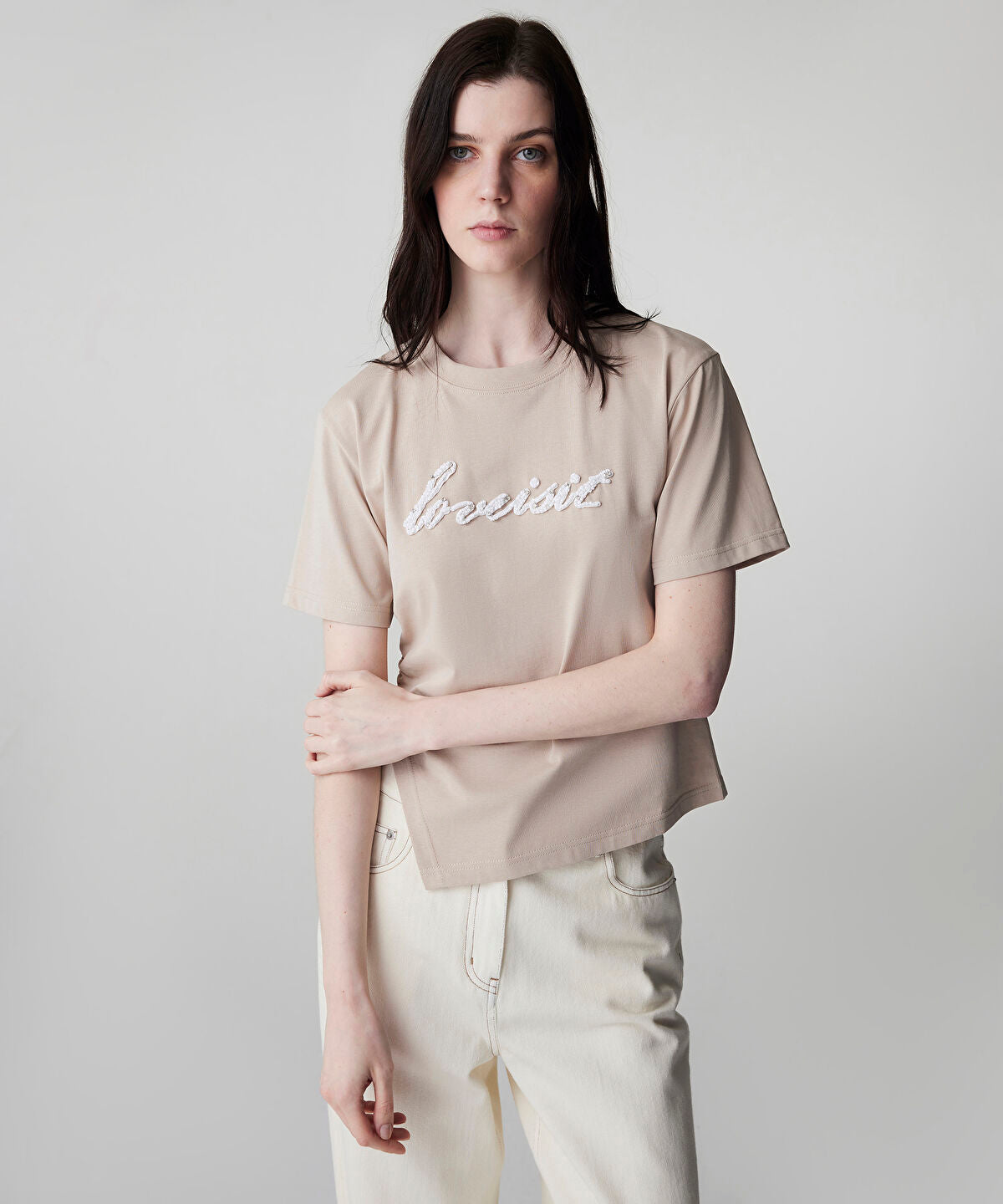 Zoomed Embellished Slogan T-Shirt