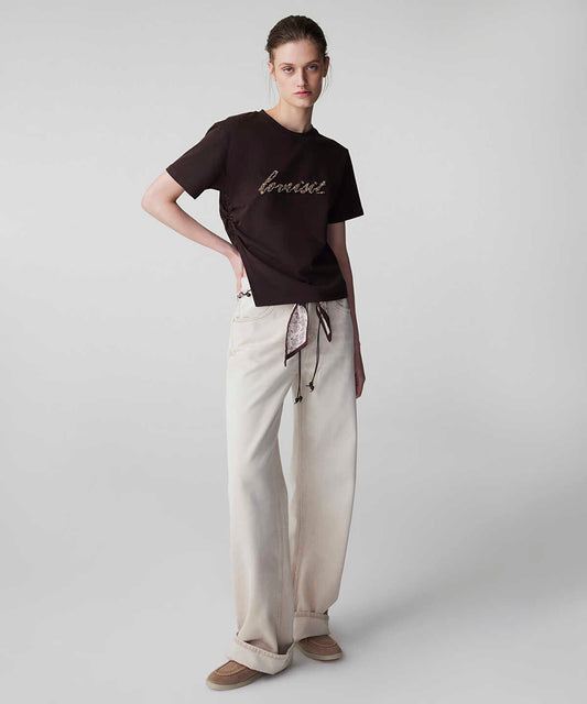 Embellished Slogan T-Shirt