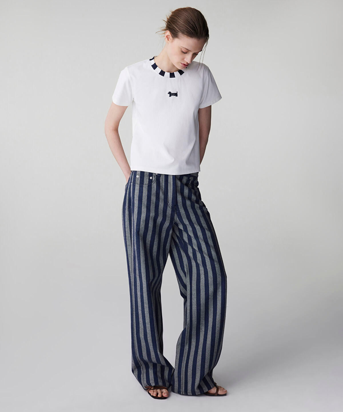 Zoomed Color-Block Rib Collar T-Shirt