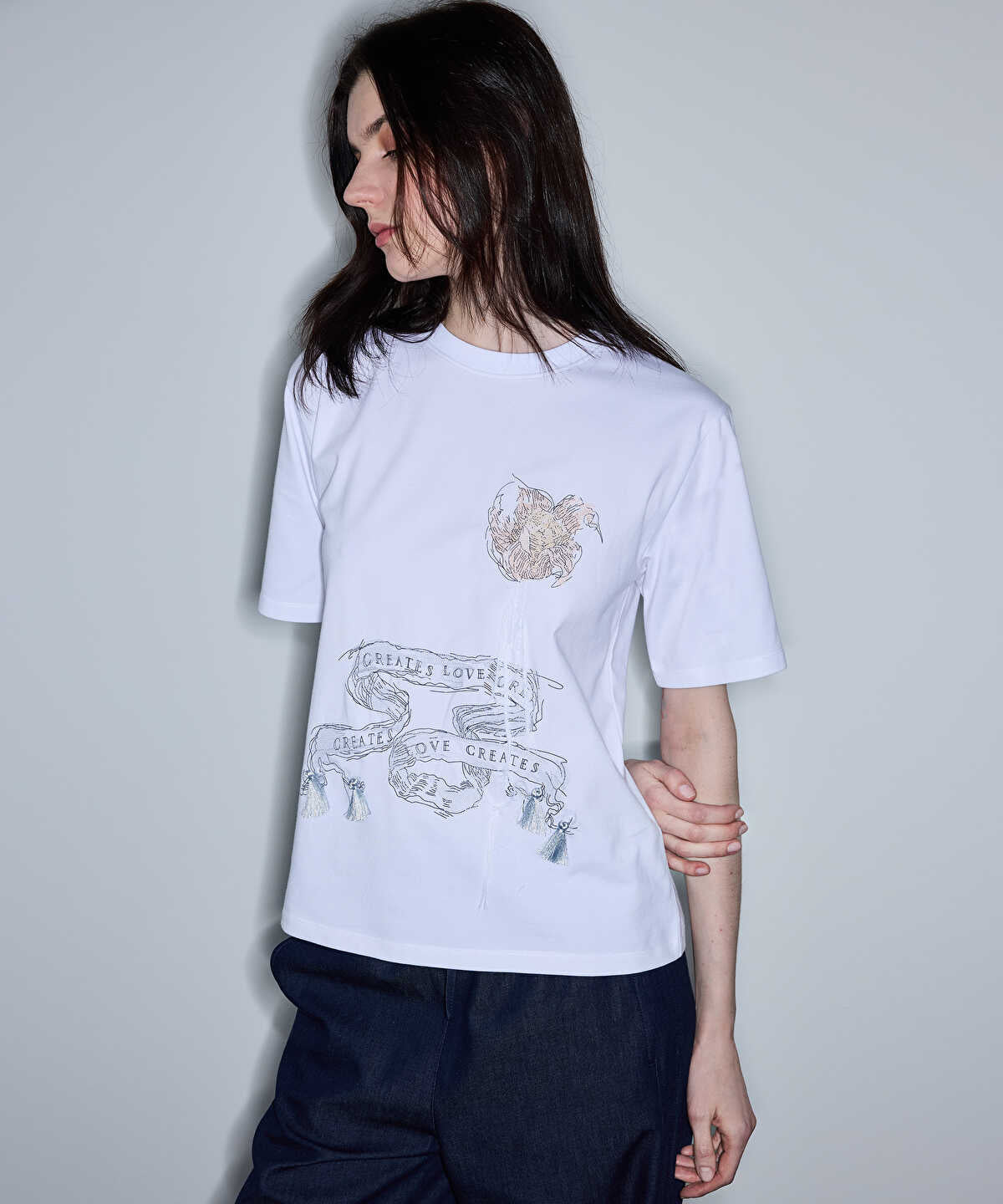 Embroidered Slogan T-Shirt
