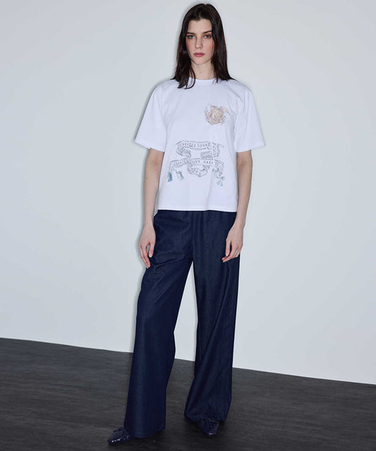 Embroidered Slogan T-Shirt
