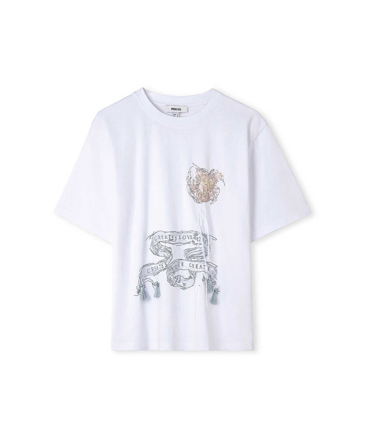 Zoomed Embroidered Slogan T-Shirt