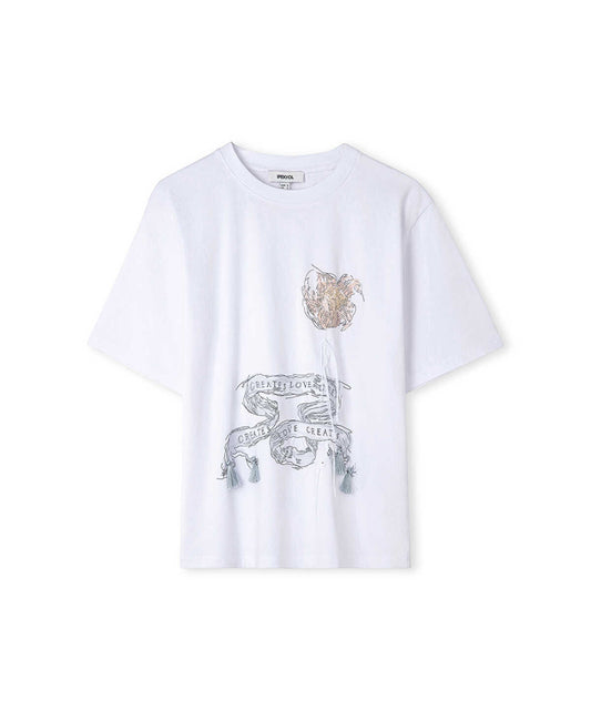 Embroidered Slogan T-Shirt
