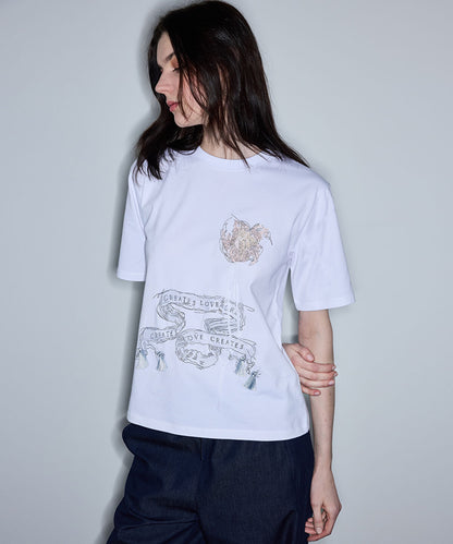 Embroidered Slogan T-Shirt