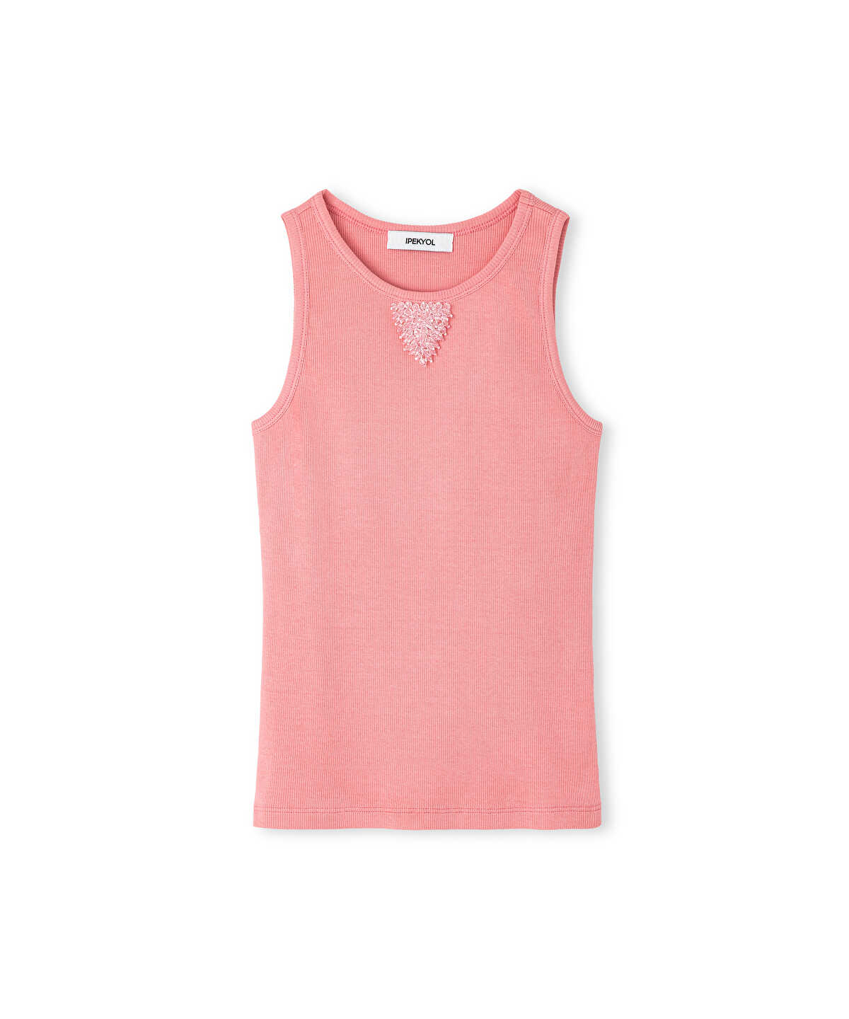Zoomed Ribbed T-Shirt with Beads