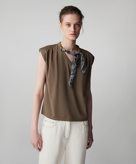 T-Shirt with Printed Scarf