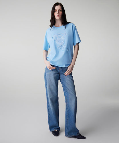 Embroidered Fringed T-Shirt