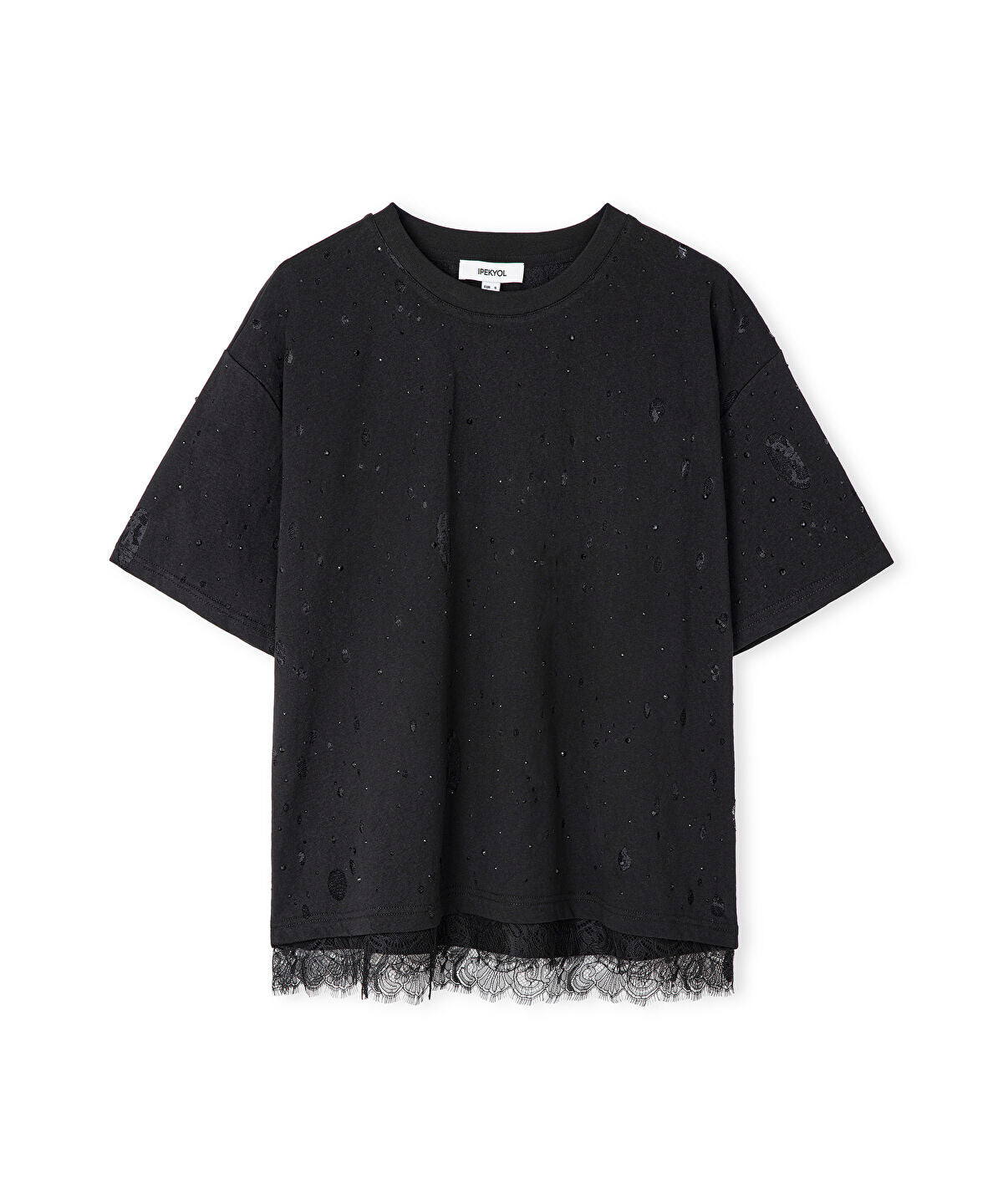 Distressed-Effect Mixed T-Shirt