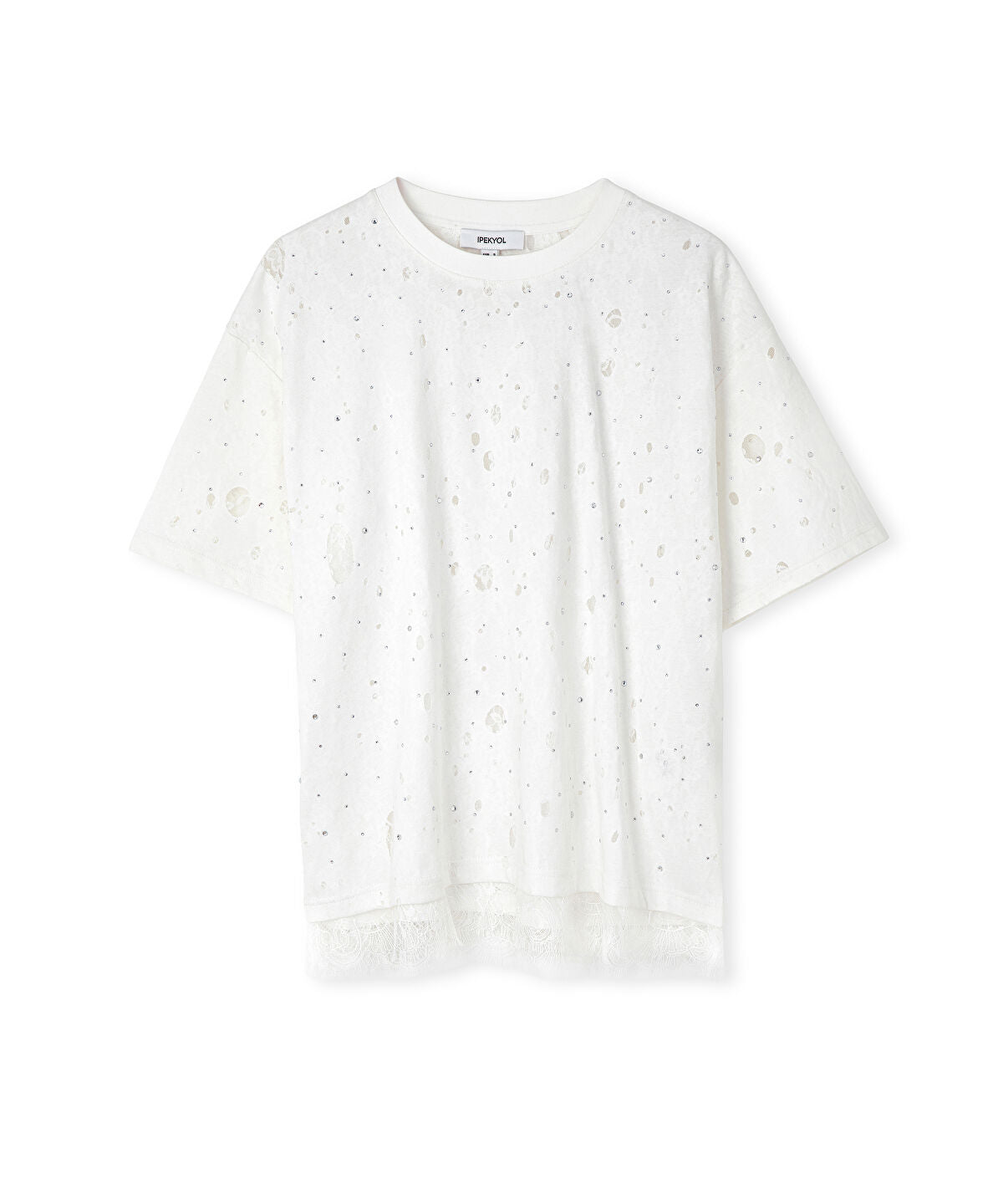 Distressed-Effect Mixed T-Shirt