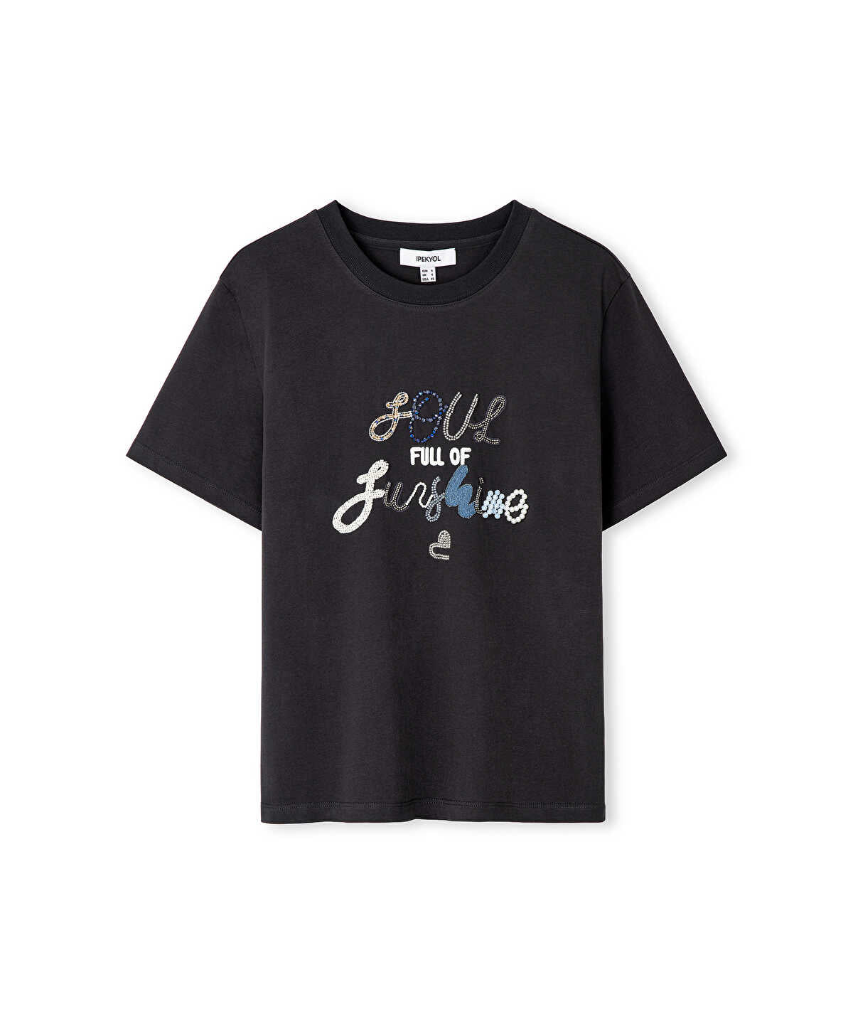 Slogan Embroidered T-Shirt