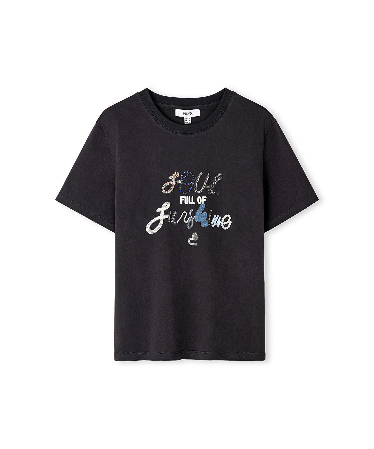 Zoomed Slogan Embroidered T-Shirt