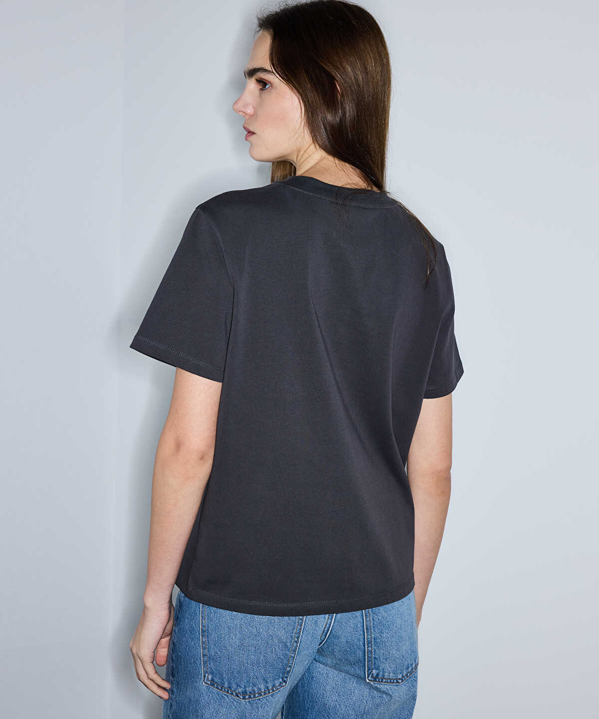 Slogan Embroidered T-Shirt