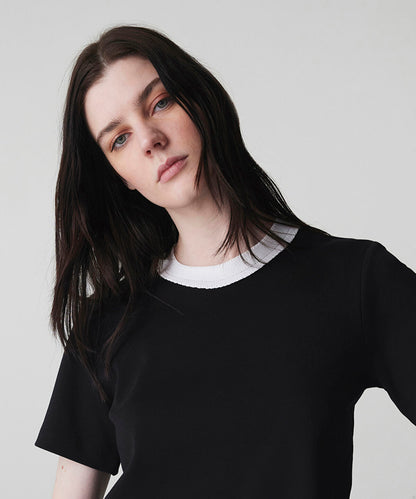 Contrast Collar Color-Block T-Shirt