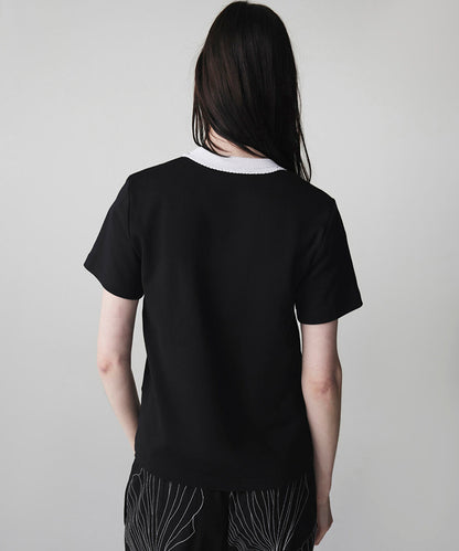 Contrast Collar Color-Block T-Shirt
