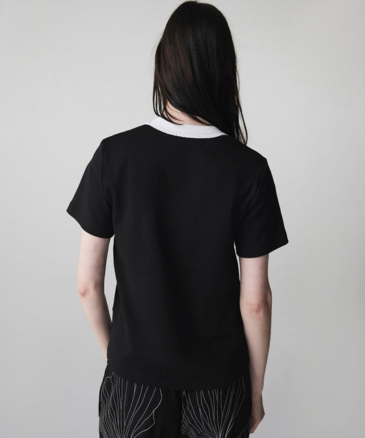 Contrast Collar Color-Block T-Shirt