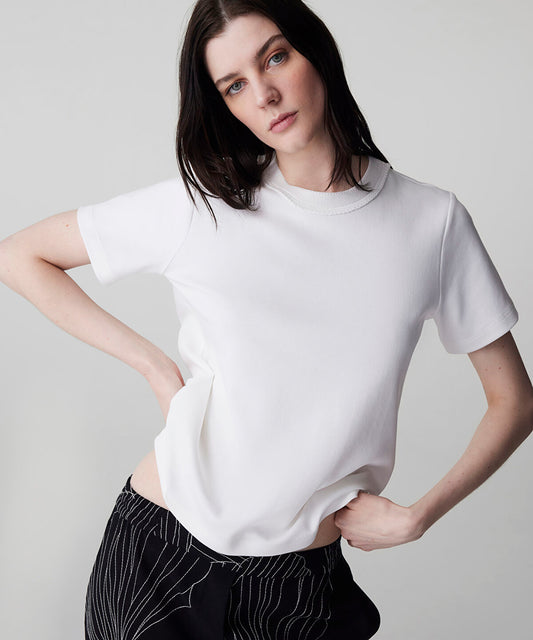 Contrast Collar Color-Block T-Shirt