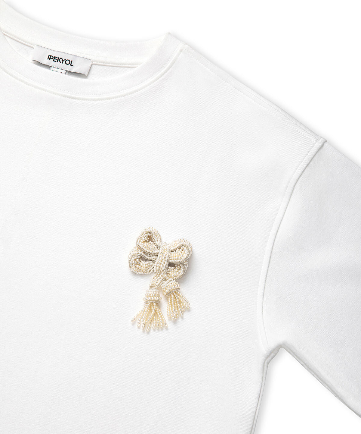 T-Shirt with Faux Pearls