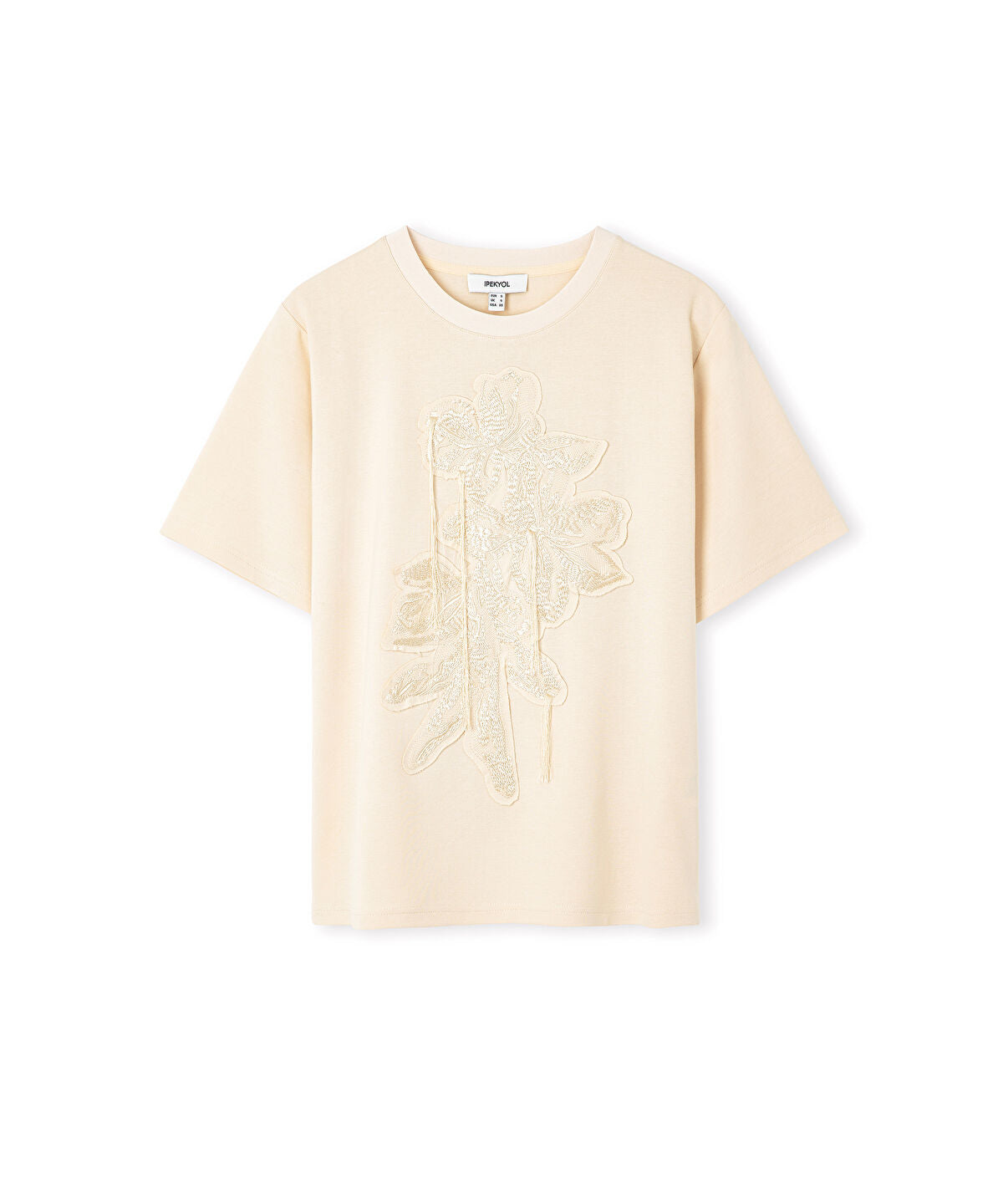 Zoomed Embroidered T-Shirt with Fringes