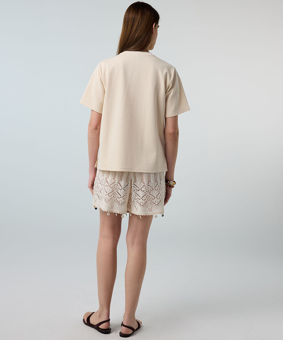 Zoomed Embroidered T-Shirt with Fringes