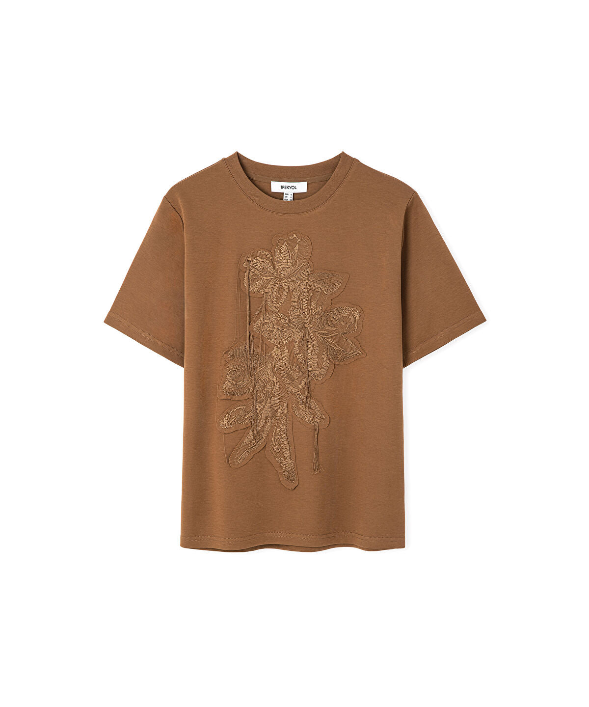 Zoomed Embroidered T-Shirt with Fringes