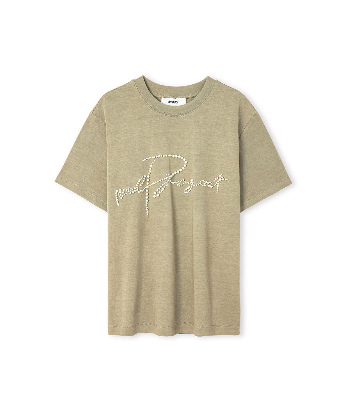 Zoomed T-Shirt with Faux Pearl Embellishments