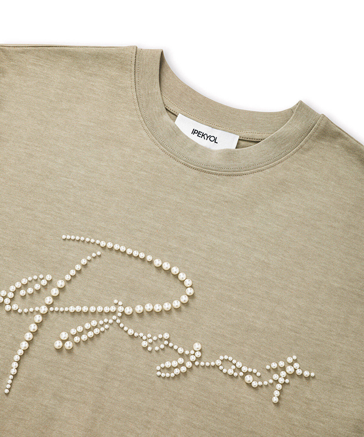 Zoomed T-Shirt with Faux Pearl Embellishments