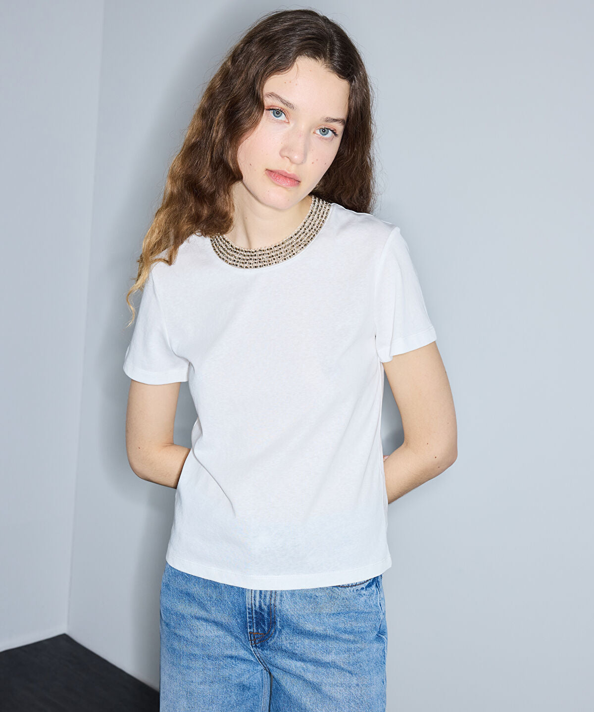 Zoomed T-Shirt with Embellishments