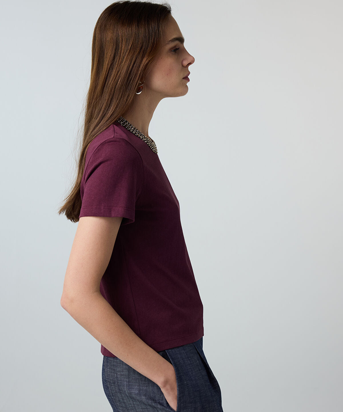 Zoomed T-Shirt with Embellishments