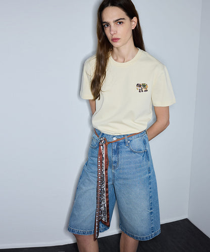 T-Shirt with Embellished Applique